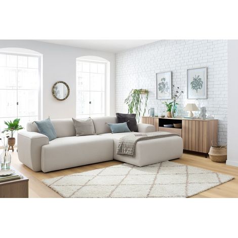 BOBOCHIC - Canapé d'angle fixe MARAIS Angle droit Beige (1/5)