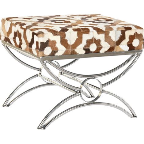 Banquette Acier Cuir 53X40X43 Losanges (1/4)