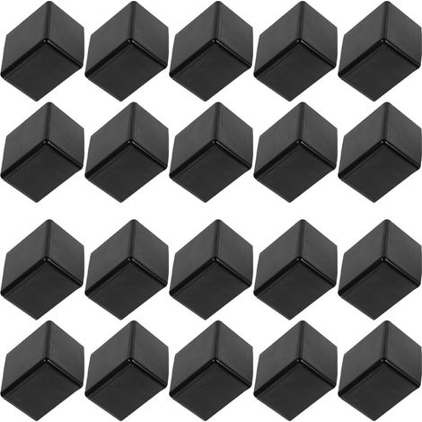 20 Pièces Couvre-Pieds de Meubles Carrés 1-3/4 en Caoutchouc Noir Chaises de Salle à Manger et Pieds de Mobilier, Surface Texturée, Pose Simple, Antidérapant (1/5)