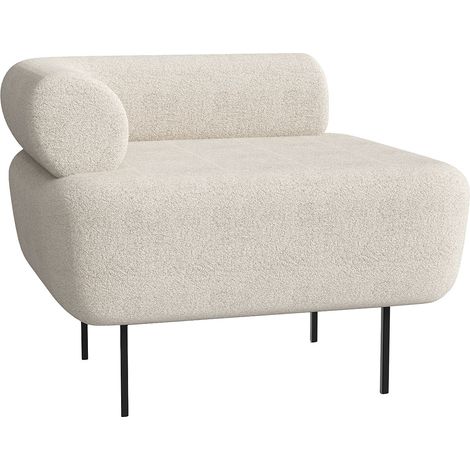 Fauteuil en tissu bouclette blanc cassé DORIGO