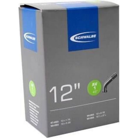 Tube intérieur Schwalbe - 12 x 1,75/2,10 - Valve de voiture coudée à 45° - Noir (1/3)