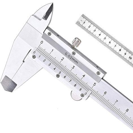Stainless Steel Vernier Caliper 150mm 6'' Nabance Caliper Micrometer Measuring Tool with 15cm Steel Ruler (1/5)