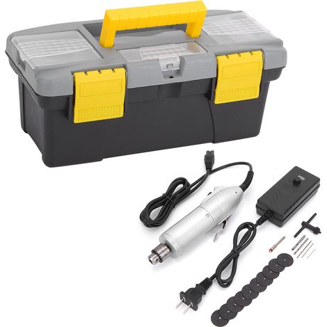 Mini perceuse électrique sans fil avec coffret, kit de gravure et perçage pour bois, prise CN 220V (1/5)