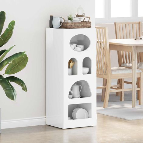vidaXL Credenza Bianco Lucido 40 x 35 x 100,5 cm Legno