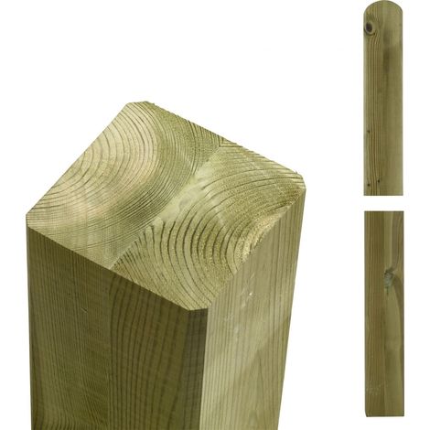 Plus Leimholzpfosten 298 cm 90 x 90 mm druckimprägniert Kopf gerundet Leimhölzer