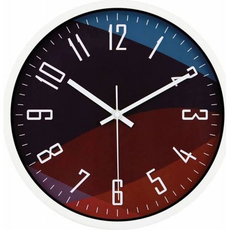 Horloge murale - - 30 cm - Silencieuse - Décoration intérieure - Rond (1/4)