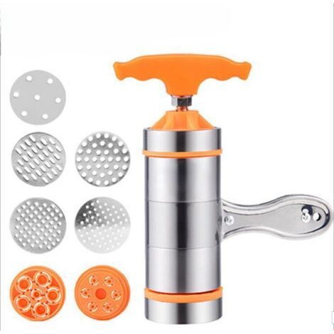 Inoxydable Presse Pâtes 7 Moule, Portable Machine à Pâtes Fraîches, Machine à Pâtes Avec 7 Moule, Pour Fettuccine Fraîches, Lasagnes, Rouleaux Pâte, Machine Découper Les Nouilles Avec 7 Moules. (1/5)