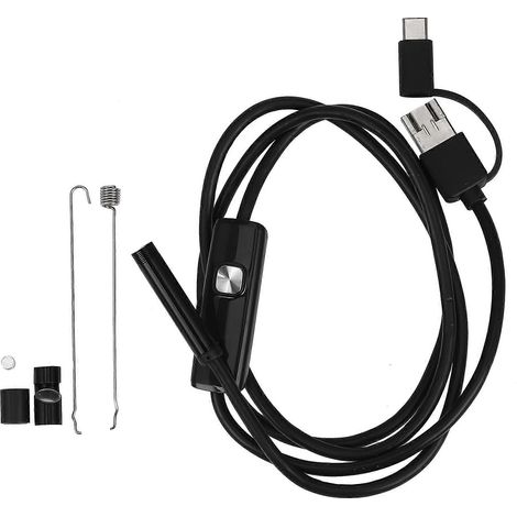 Caméra d'inspection endoscopique 3 en 1 intégrée, étanche IP67, endoscope USB Type-C pour smartphones Android/PC (1 m 7 mm) (1/4)