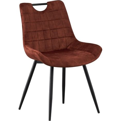Sedia 'NINO' in Velluto Color Ruggine, dimensioni H84 x L56 x P62.5, ideale per la tua cucina o sala da pranzo.