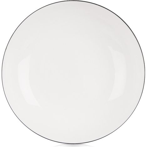 Assiette creuse grande, idéale pour le dîner ou la soupe, en porcelaine blanche, 20 cm, 600 ml (1/3)