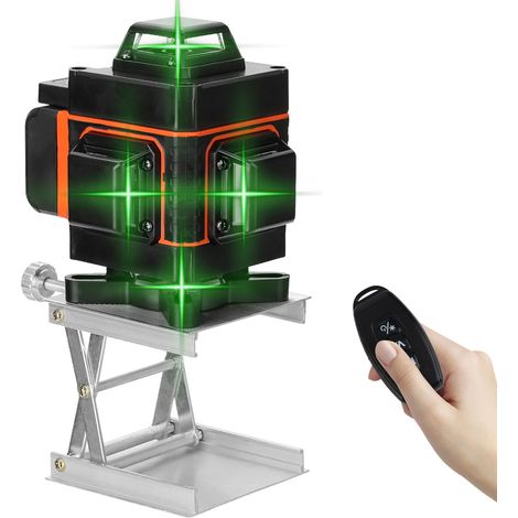 Outil de nivellement 4D 16 lignes autonivelant 360 degrés, niveau flexible horizontal et vertical, affichage haute résolution pour la construction et le carrelage de sols. (1/5)