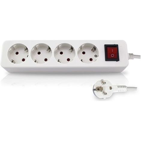 Mehrfachsockel 4 Steckdosen mit Schalter 3m Kabel GSC 0800875