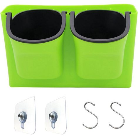 Pot À Plantes Murale - Avec Trou D Évacuation Et Bouchon Réglable - Pour Jardin Intérieur Extérieur Balcon Cuisine - Vert - 1 Pièce (1/5)