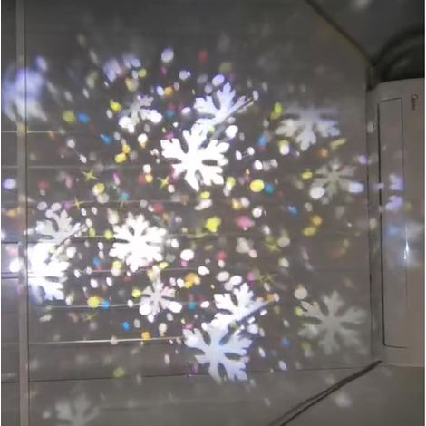 Projecteur de Noël flocons colorés - Effet neige tournoyant, alimentation 5V, décoration festive (1/5)