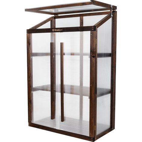 Mini serre pour balcon 80 x 42 x 120 cm – Protection hiver pour herbes et fleurs – Polycarbonate durable avec filtre UV – 3 étagères 50 kg