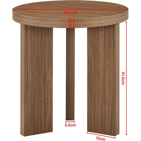 Table d'appoint ronde moderne, table basse aspect bois, élégantes tables gigognes pour la décoration, table de salon robuste pour le salon, la chambre et le balcon (1 pièce) (1/5)