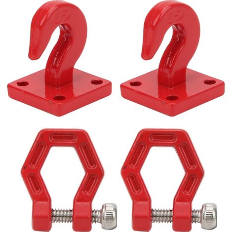 crochets de remorque en métal, pièces de rechange compatibles avec les voitures RC SCX10 90046 Trx4 D90 1/10 (rouge). (1/5)