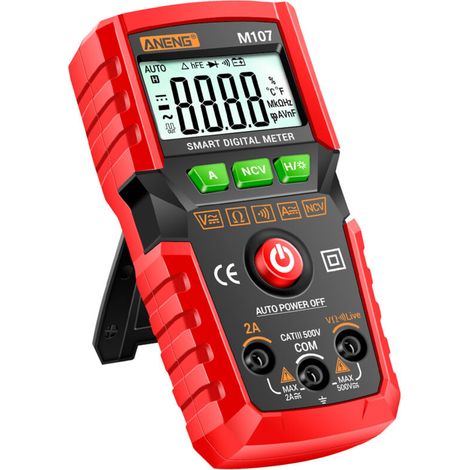 Multimètre M107 TRMS 4000 pts rouge sans pile (1/5)