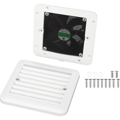 Ortviai Ventilateur d’extraction latéral pour camping-car 12 V, 97 x 97 mm, débit 2,3 m³/min, ABS résistant aux intempéries