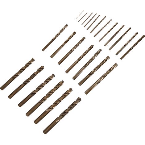 25 forets hélicoïdaux M35 en acier cobalt à queue droite pour plaques en acier inoxydable HSS de 1 à 13 mm (1/5)