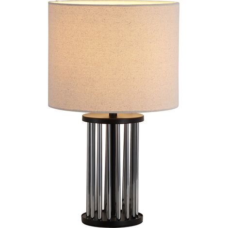 Searchlight Swizzle Lampe de table, abat-jour noir mat et blanc, 1 x E27 (1/5)
