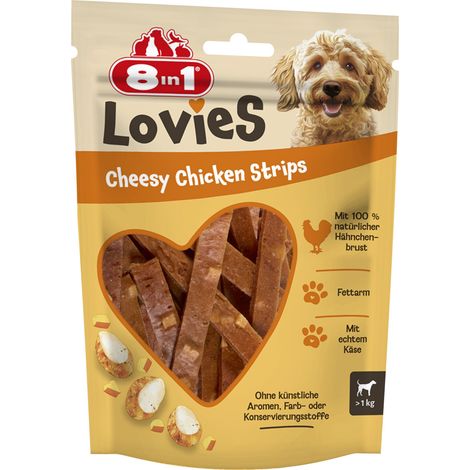 8in1 Hundeleckerli Lovies 80 g Hühnchen-Käsestreifen (1/3)