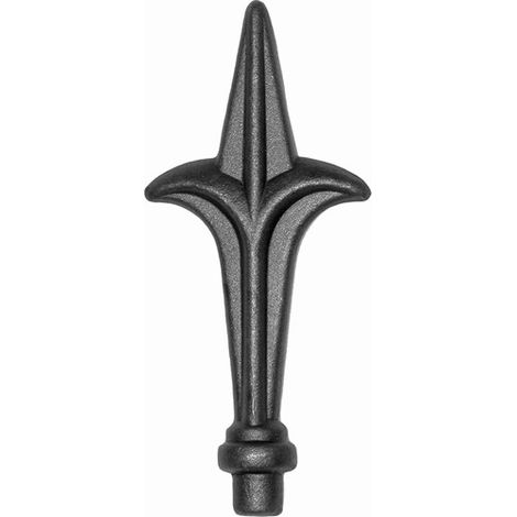 Deco Fer Forge – Pointe de lance fer forgé H125mm Ø12mm – Tige pour mânchonner dans tube – Fixation par soudure – Élément décoratif portail (1/5)