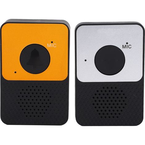 Sonnette sans fil, 8 niveaux de volume, portée de 300 m, résistante à l'eau, flash LED, 4 sonneries, interphone bidirectionnel pour la maison, l'extérieur et le bureau. (1/5)