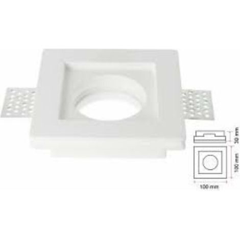PORTAFARETTO LED IN GESSO mm 100 x 100 x 25 mm - bianco