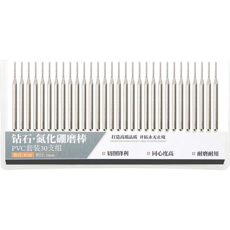 Ortviai Lot de 30 embouts de meulage cylindriques en émeri, tête plate 1 mm pour perceuse électrique ou gravure (1/5)