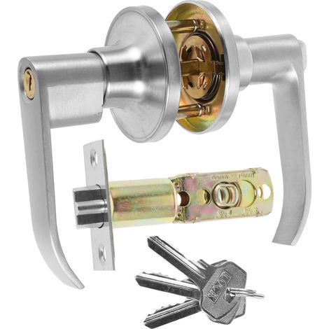 Ensemble de 1 poignée de porte sphérique en aluminium avec verrou (1/5)