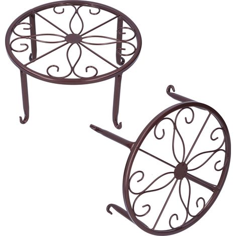 Set aus 2 Blumentopfhaltern, Regal für Zimmer-/Gartenpflanzen, Pflanzenständer, Bürodekoration. (1/5)