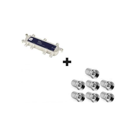 CAE - Répartiteur TV/Satellite - 6 sorties "F" + Fiches F x7 (1/4)