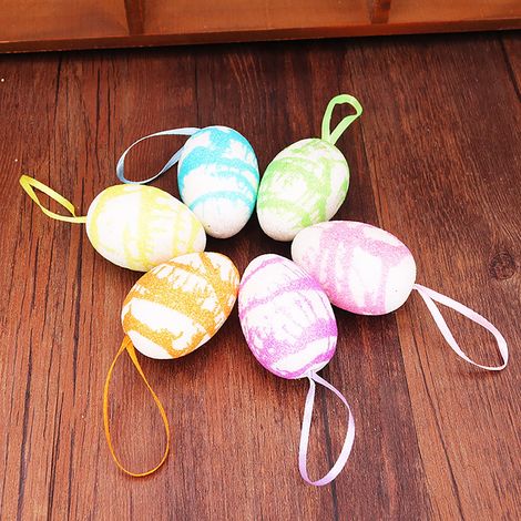 Guirlande De Décoration De Pâques - Pendentifs En Mousse - Pour Décoration Intérieure Et Célébration Saisonnière - 6 Pièces (1/5)