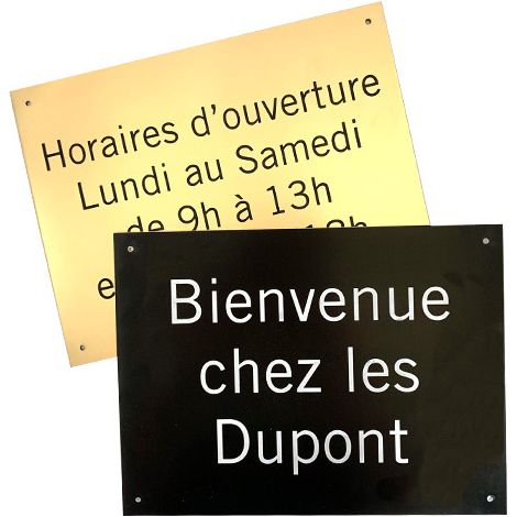PLAQUE GRAVÉE PERSONNALISABLE (GRAV1000).- Aspect cuivre brossé -