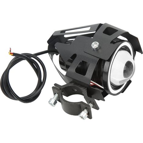 Phare LED Moto 30W avec Anneau Angélique Feux de Route/Croisement IP68 Étanche 12‑60V Universel Lampe Bleue (1/5)