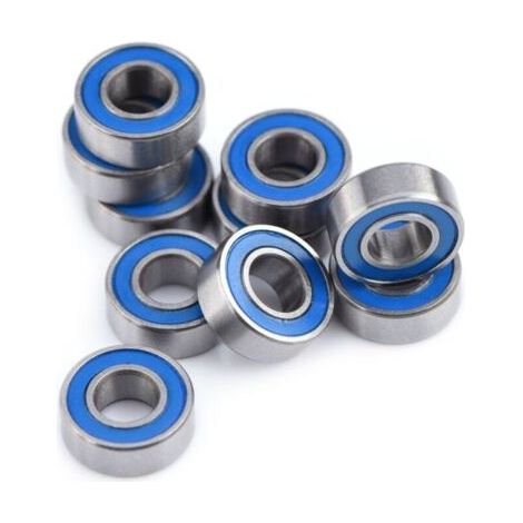 Konvolut von 10 Miniatur-Doppelkugellagern aus Stahl, 5 x 11 x 4 mm (1/4)