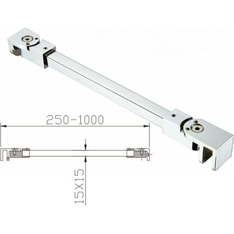 Verstärkungsschiene für Duschtüren aus Edelstahl, 50 cm, für rahmenlose Glasscheiben mit einer Stärke von 6 mm bis 10 mm, DOLASO (1/3)
