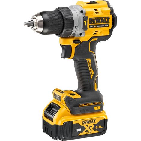 Dewalt – Perceuse visseuse à percussion 18V – 2 batteries 5Ah – Moteur brushless – Couple 90Nm – Mandrin 13mm tout métal – Coffret Tstak inclus