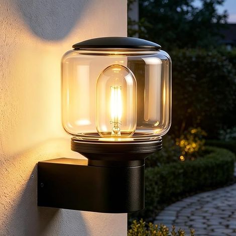 GBLY LED Aplique de Pared Interior y Exterior Iluminación de Pared E27 Iluminación Terraza IP65 Lámpara de Pared Pared Casa Lámpara Exterior Pared Outdoor Aplique Exterior Balcón Dormitorio MAX 40W Si
