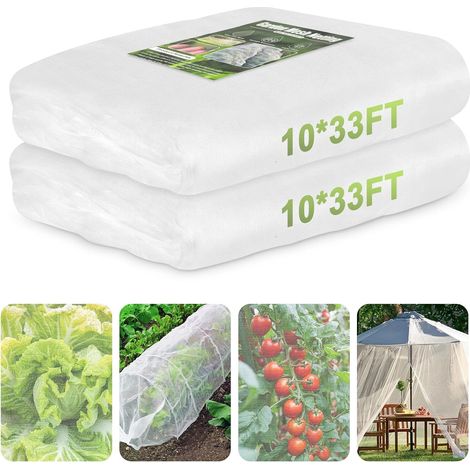 Bardusch-Garden Netting, 2 Pack 10x33Ft Ultra Fine Mesh Netting Pest Barrier Plants Cover for Vegetables Fruits Flowers Crops Greenhouse Row Cover (1/5)
