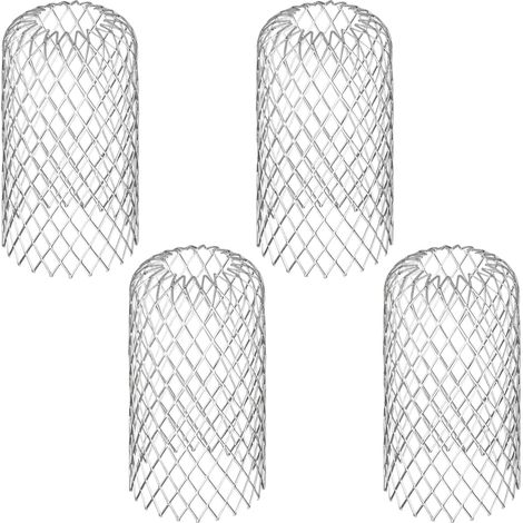 Lot de 4 protège-gouttières métalliques extensibles avec filtre et crépine anti-feuilles pour descentes pluviales. (1/5)