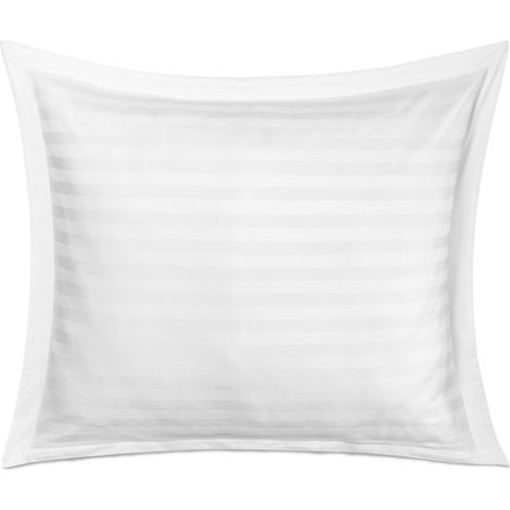 Kissenbezug 70x80 cm, Baumwolle mit Bambusfaser, gestreift, weiß (1/4)