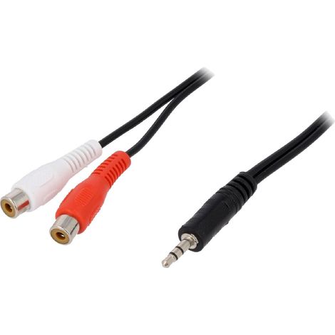 Cable Jack 3.5mm male RCA femelle x2 5m - Noir