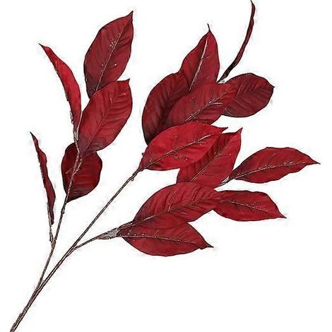 Feuille artificielle en caoutchouc, forme de feuille, pour décoration de mariage ou de composition florale.rouge vin (1/5)