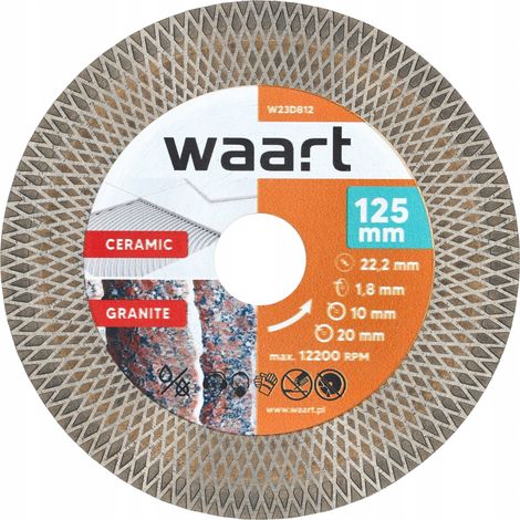 Disco diamantato Waart 125 x 22,2, per il taglio del gres