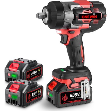 Avvitatore ad impulsi ONEVAN da 2100 Nm, avvitatore a batteria 1/2 senza spazzole Applicabile a camion di grandi dimensioni, veicoli portacontainer con 2 batterie