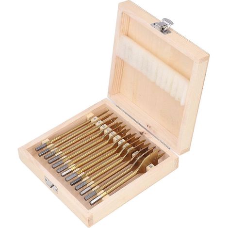 13-teiliges Flachbohrer-Set aus hochkohlenstoffhaltigem Stahl mit 1/4-Zoll-Sechskantschaft für Holzbearbeitung – Lochschneider