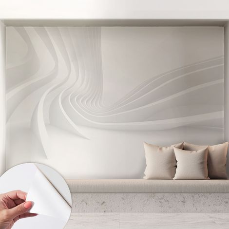 Carta da parati autoadesiva - impermeabile - murale da parete - decorazione murale - Linee ondulate 208x146 cm (1/5)