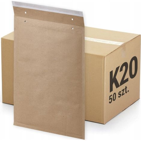 Ensemble de 50 enveloppes à bulles brunes K20 20K en carton résistant (1/5)